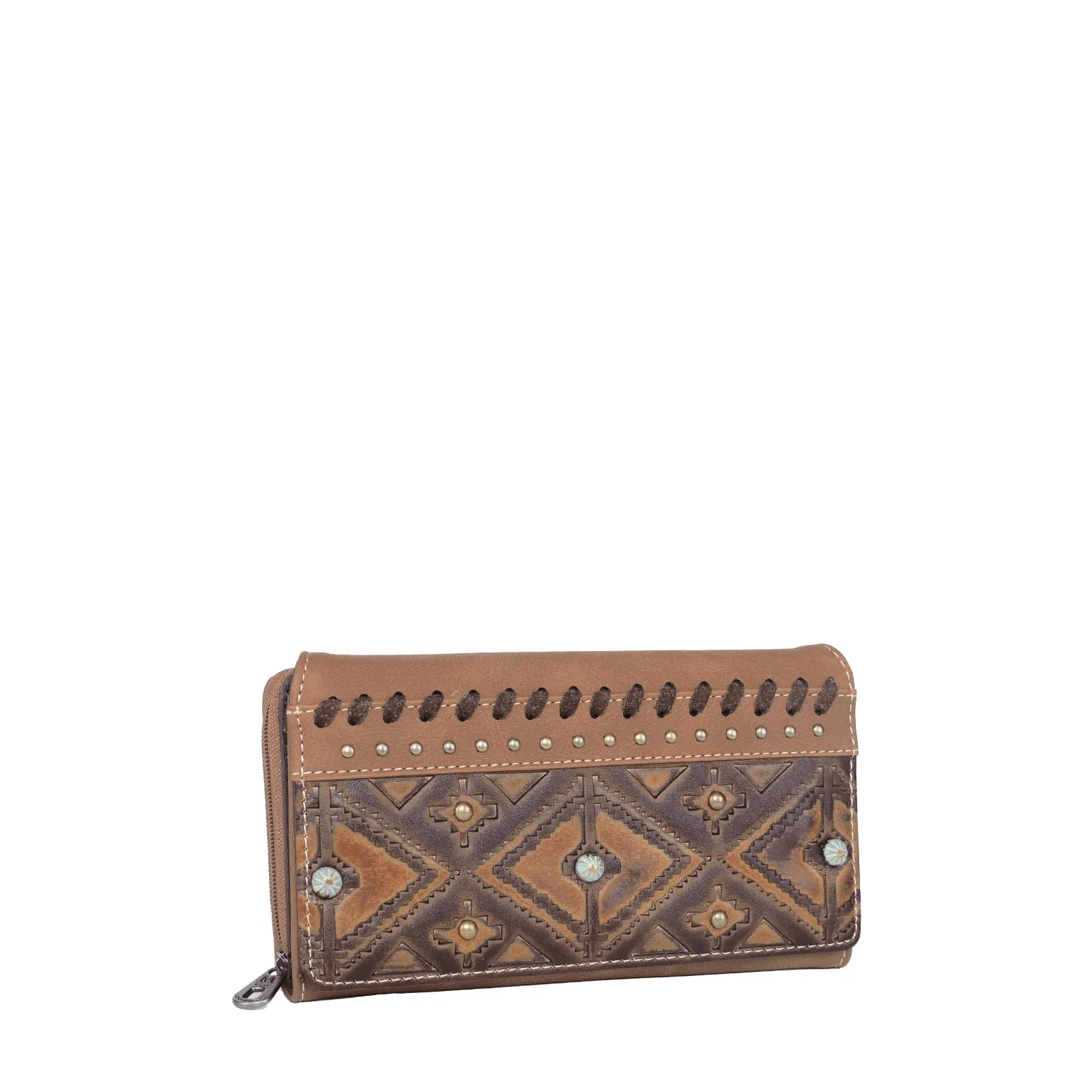 Montana West Aztec Embossed Studded Wallet