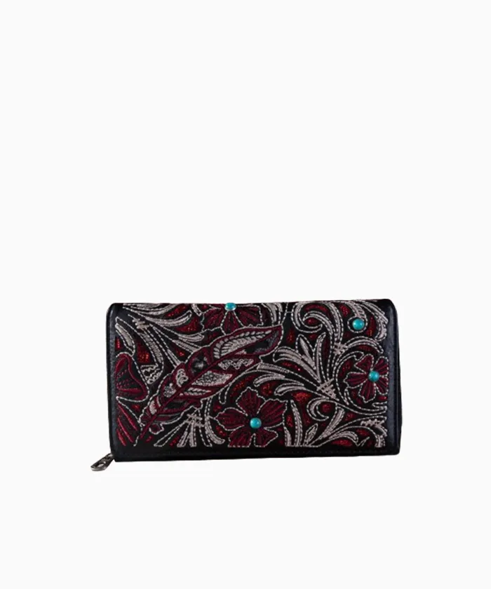 Montana West Embroidered Floral Cut-out Cut-out Collection Wallet