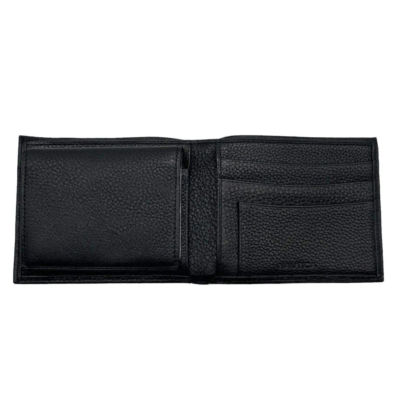 NAUTICA Men's Pebbled Leather Wallet - Black