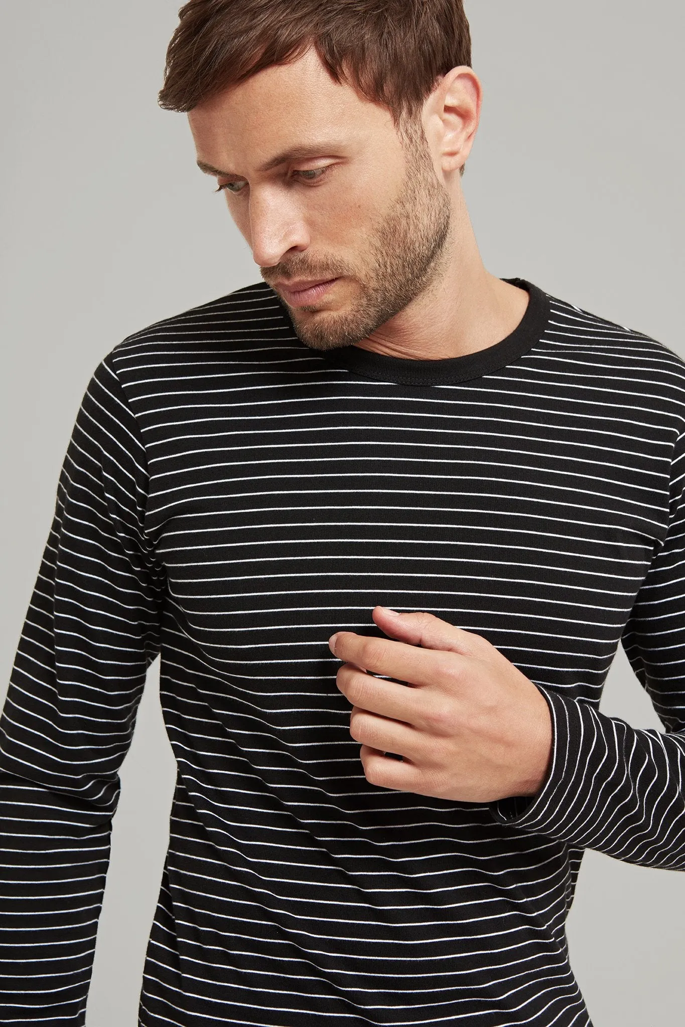 Oscar Pinstriped Cotton-Jersey T-Shirt