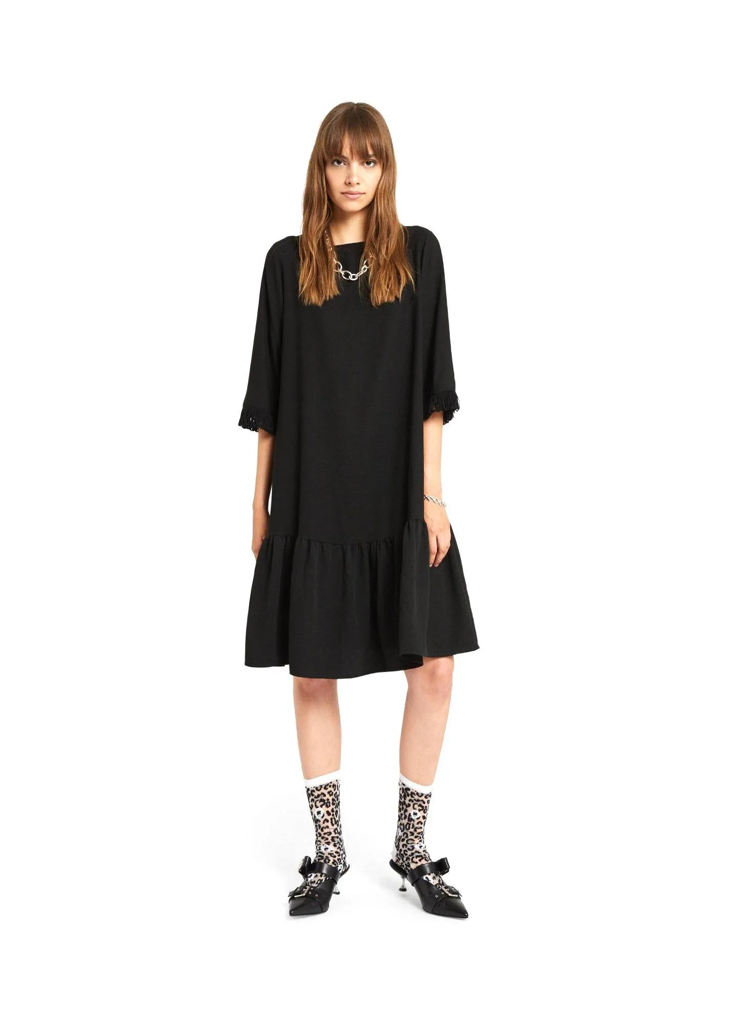 Ottod'Ame Women's Viscose Midi Dress - BLACK