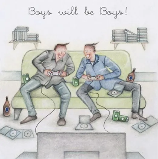 "Boys Will be Boys" Greeting Card from Berni Parker