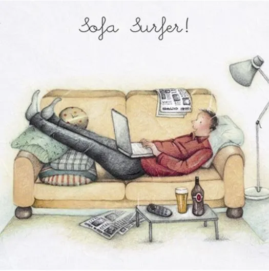 "Sofa Surfer" Greeting Card from Berni Parker