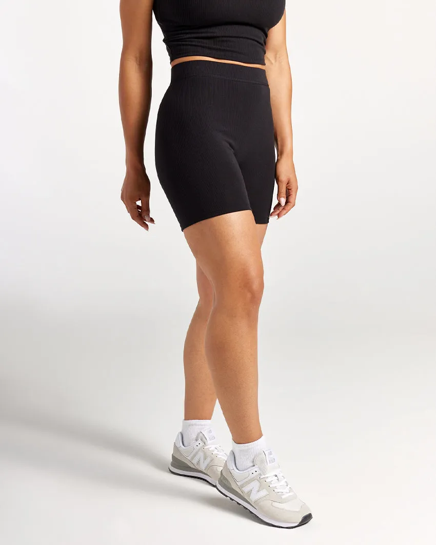 Rib High-Waist Biker Short