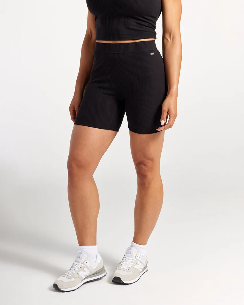 Rib High-Waist Biker Short