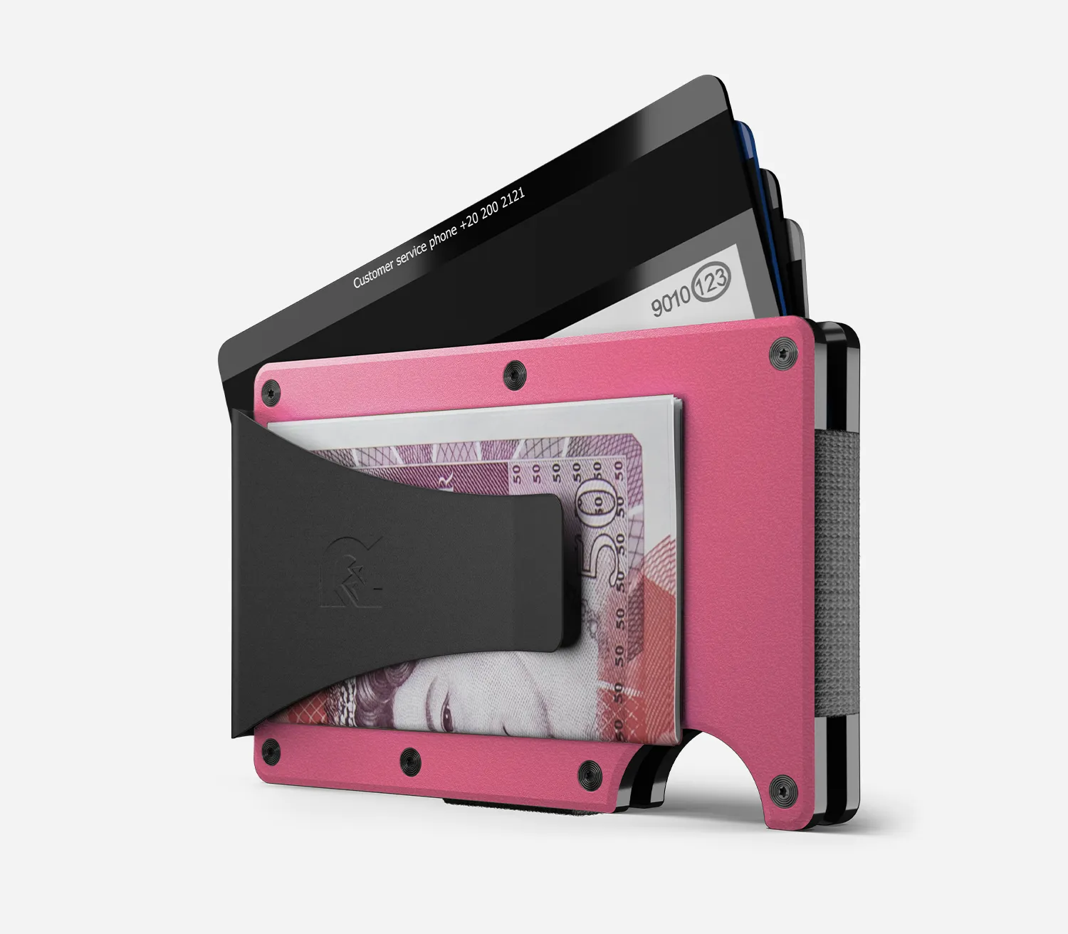 Flamingo Pink Ridge Wallet - Sleek and Stylish Minimalist Design