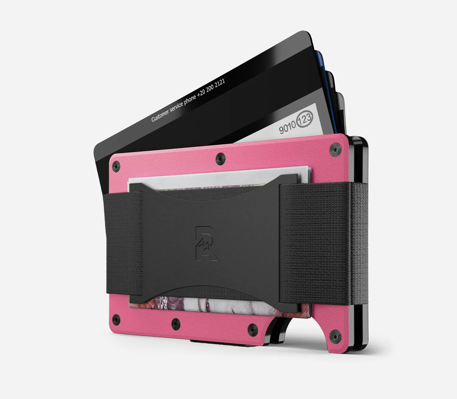 Flamingo Pink Ridge Wallet - Sleek and Stylish Minimalist Design