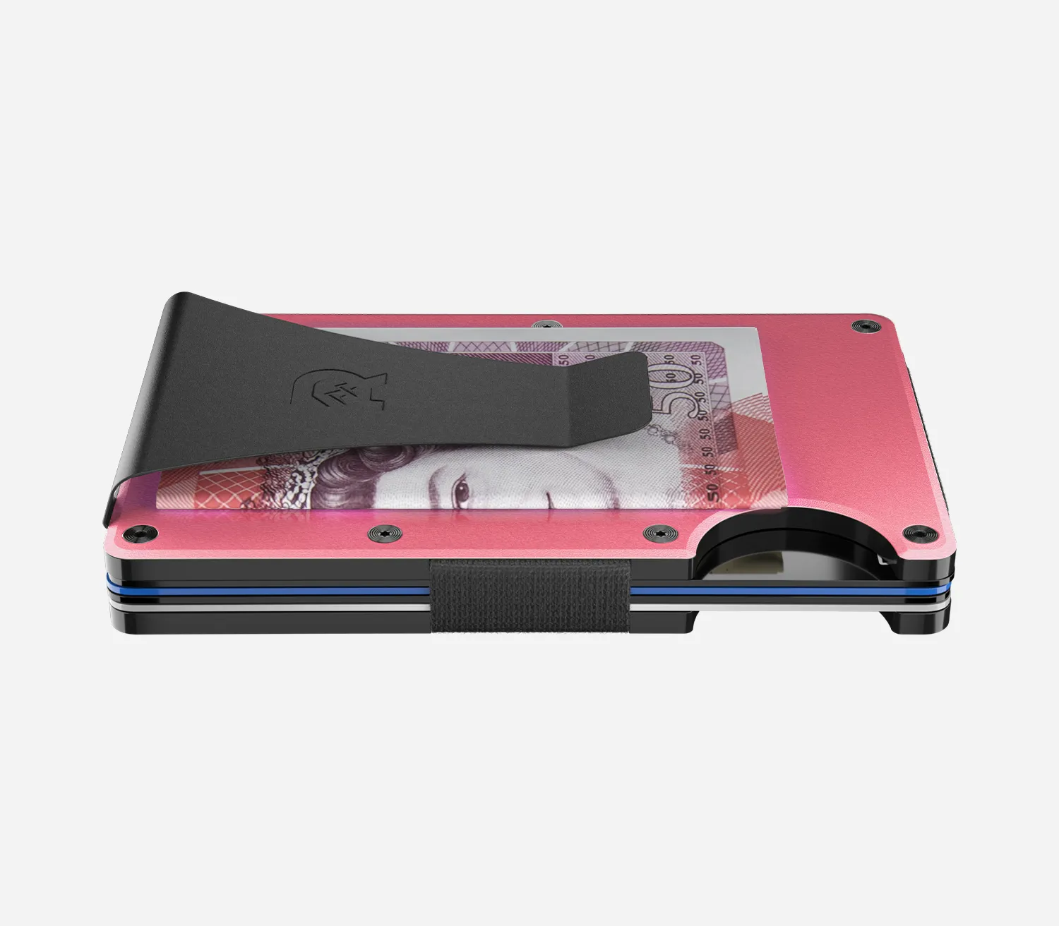 Flamingo Pink Ridge Wallet - Sleek and Stylish Minimalist Design