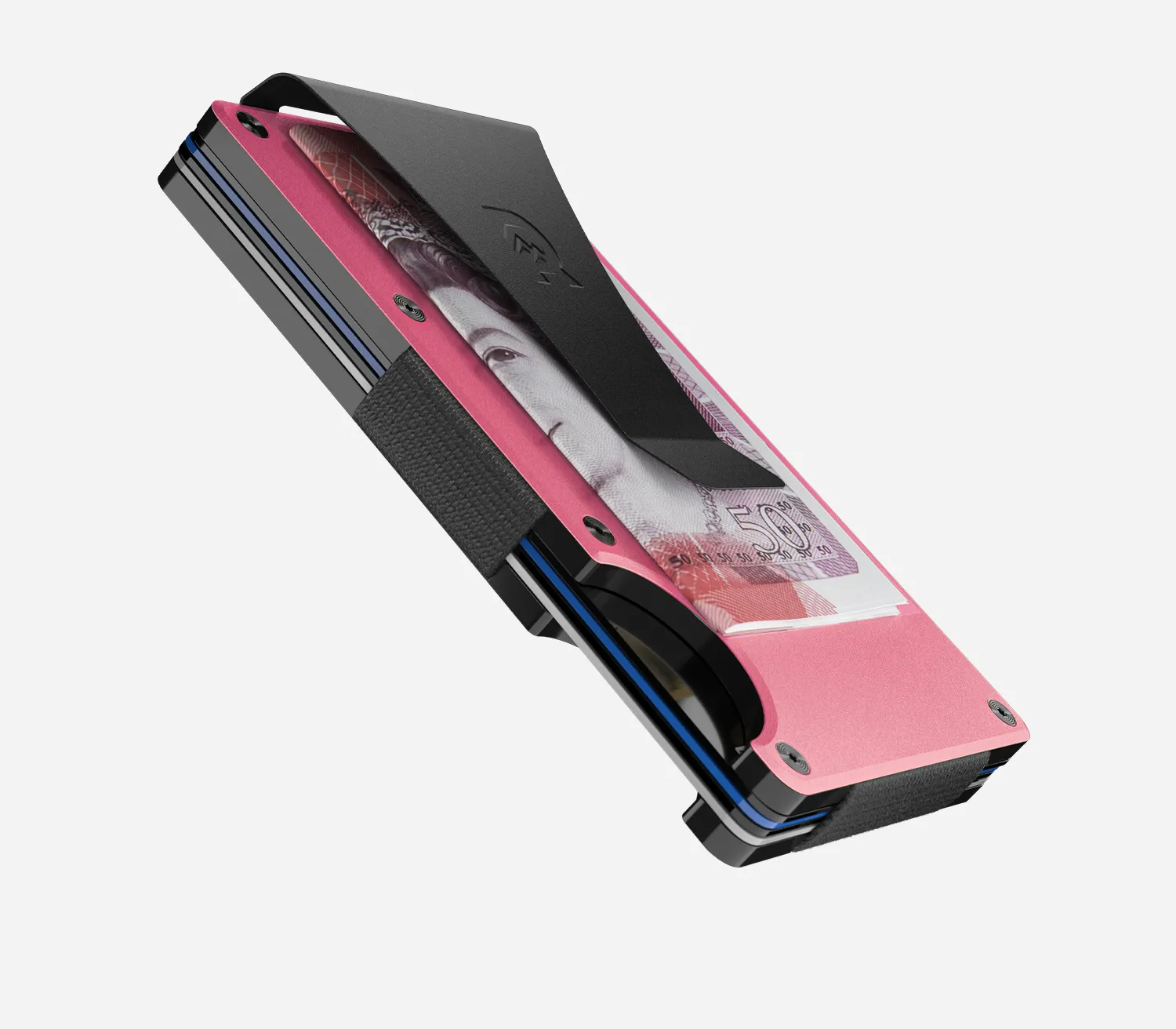 Flamingo Pink Ridge Wallet - Sleek and Stylish Minimalist Design