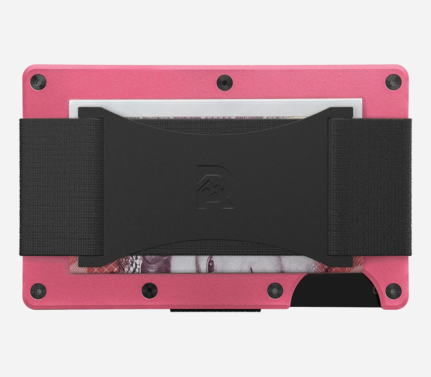 Flamingo Pink Ridge Wallet - Sleek and Stylish Minimalist Design