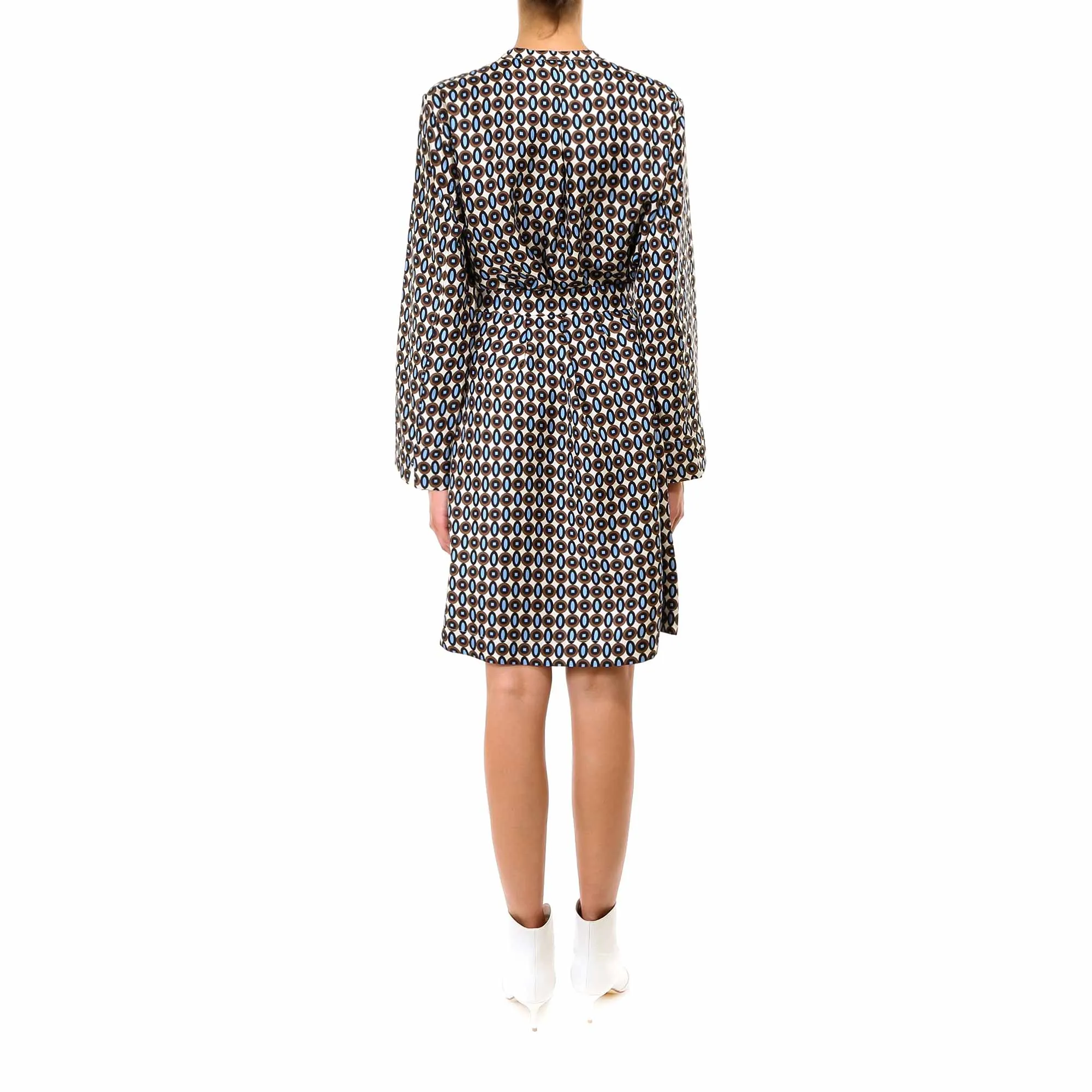 'S Max Mara Printed Long Sleeve Dress