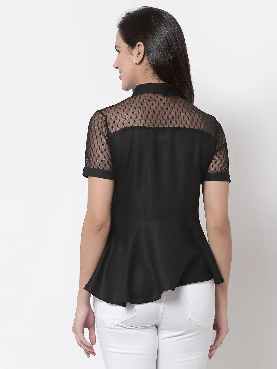 Style Quotient Black Peplum Top