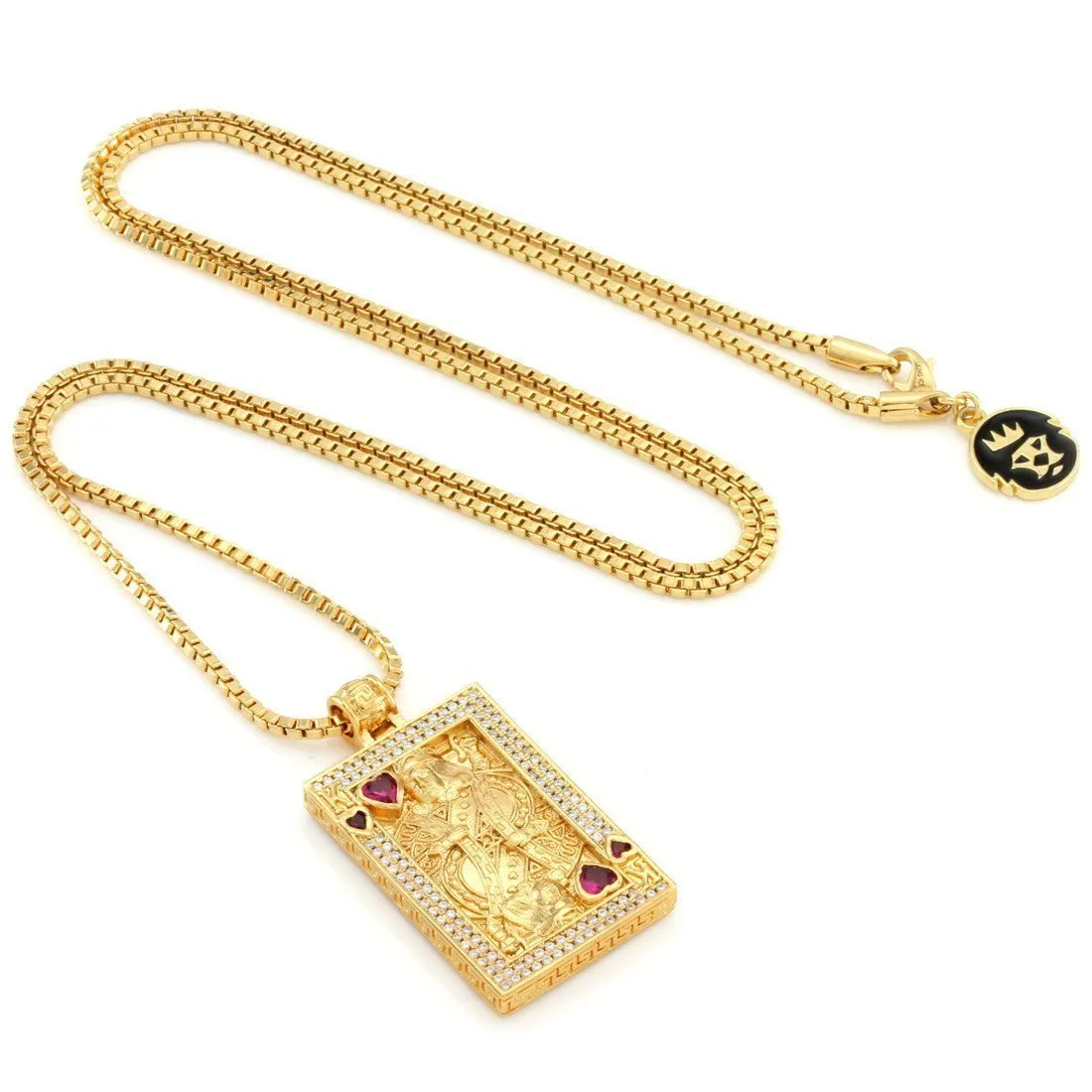 Suicide King and Queen of Hearts Necklace