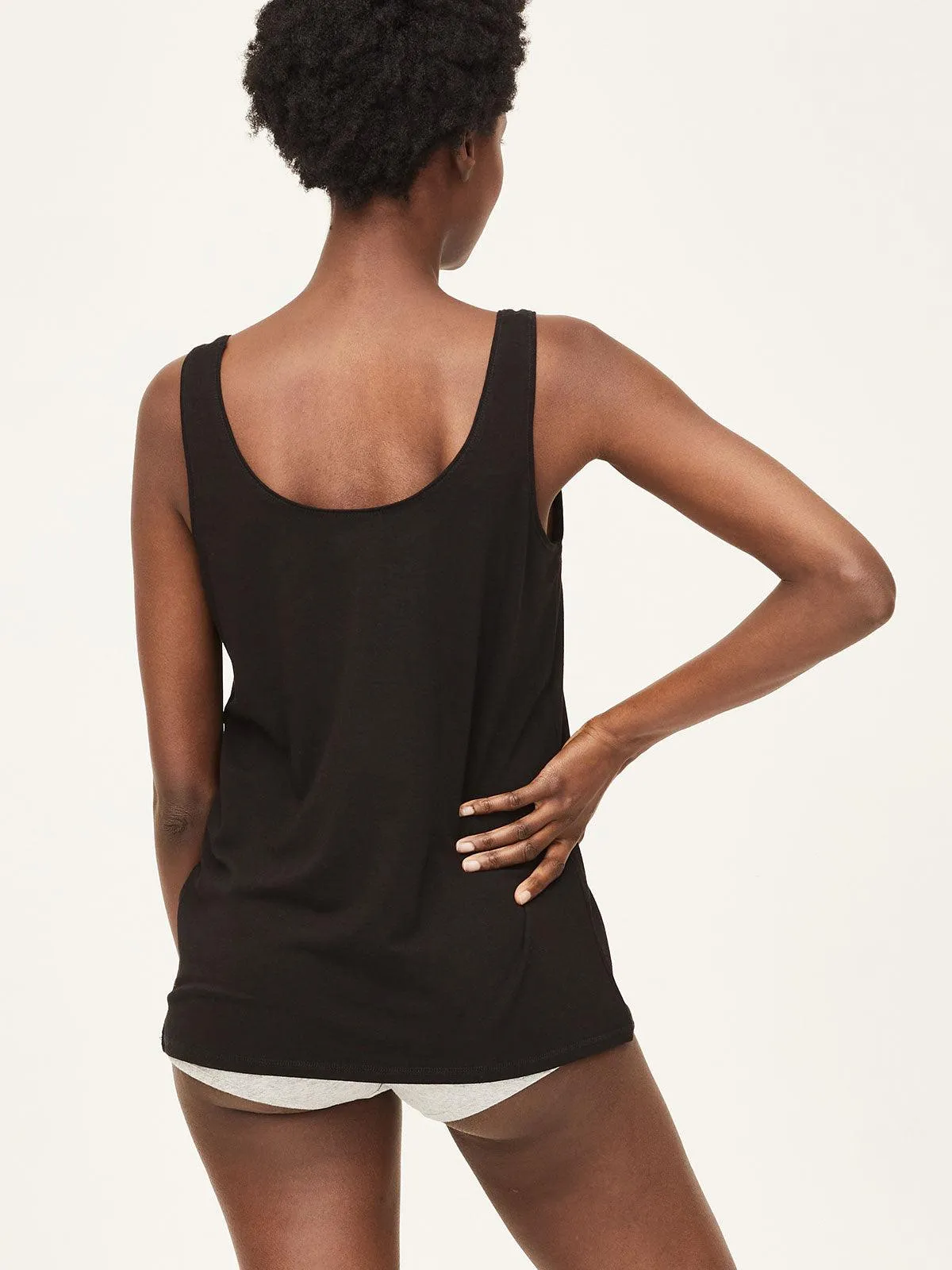 The Bamboo Base Layer Vest Top - Black