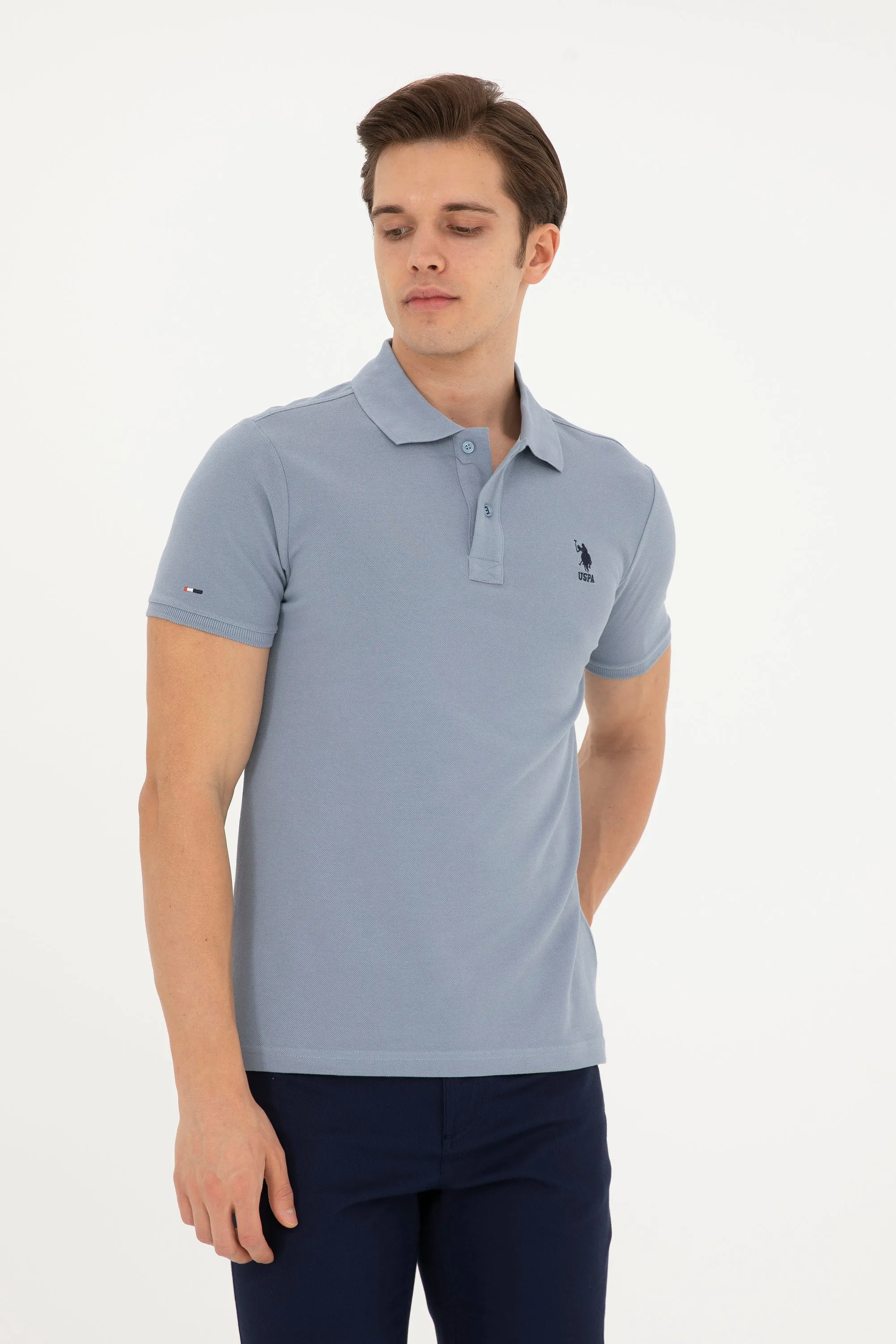 USPA Polo Shirt Men Indigo VR028 USPOM237 USPA LOGO US Polo Assn.