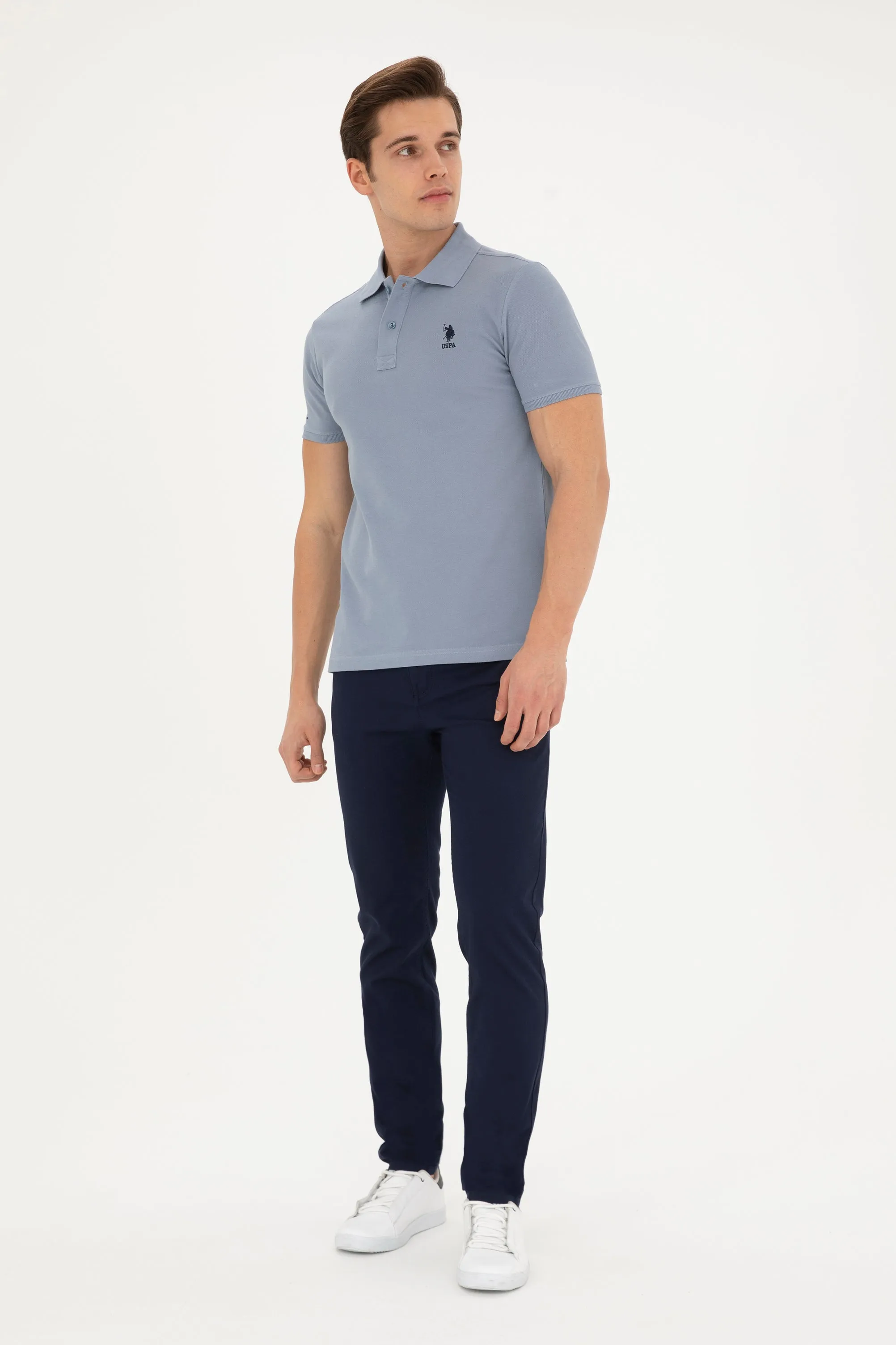 USPA Polo Shirt Men Indigo VR028 USPOM237 USPA LOGO US Polo Assn.