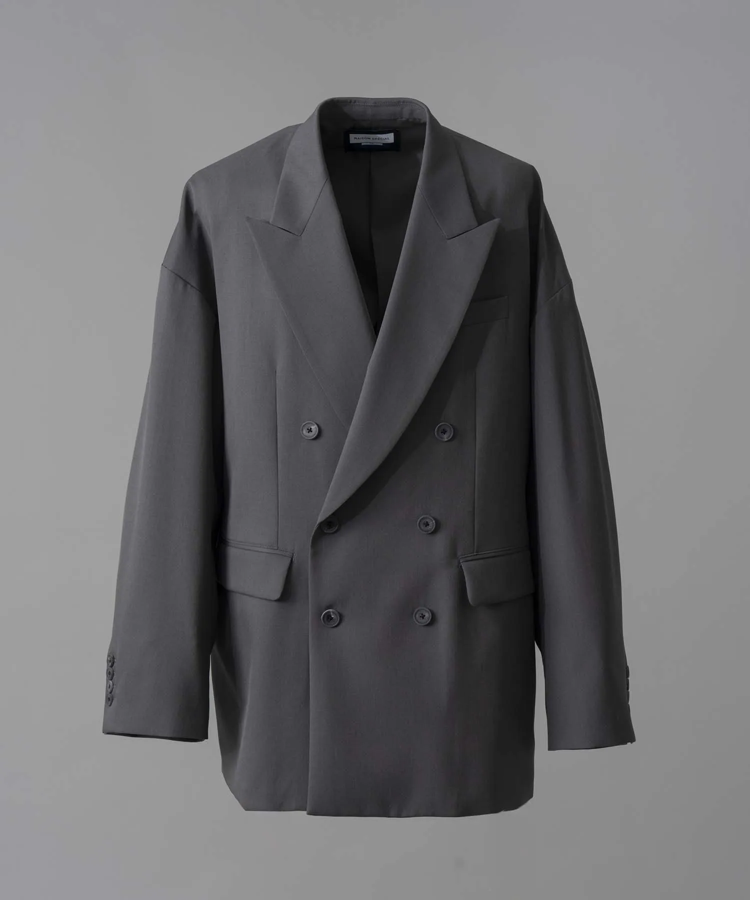 Wool Mix Prime-Over Peaked Lapel Double Tailored Jacket